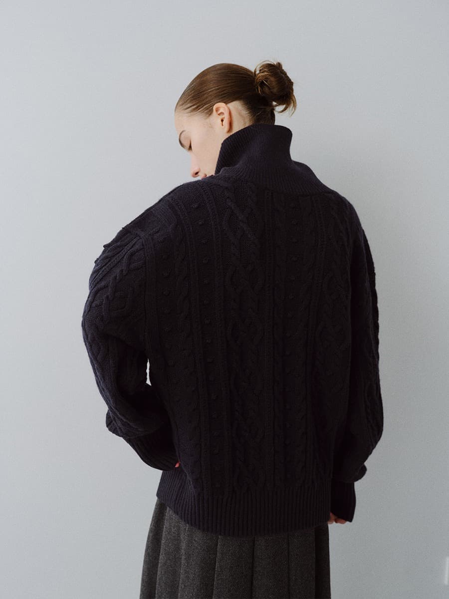 TFW CLASSIC FISHERMAN TURTLENECK KNIT TOP_D-NAVY — vue 3