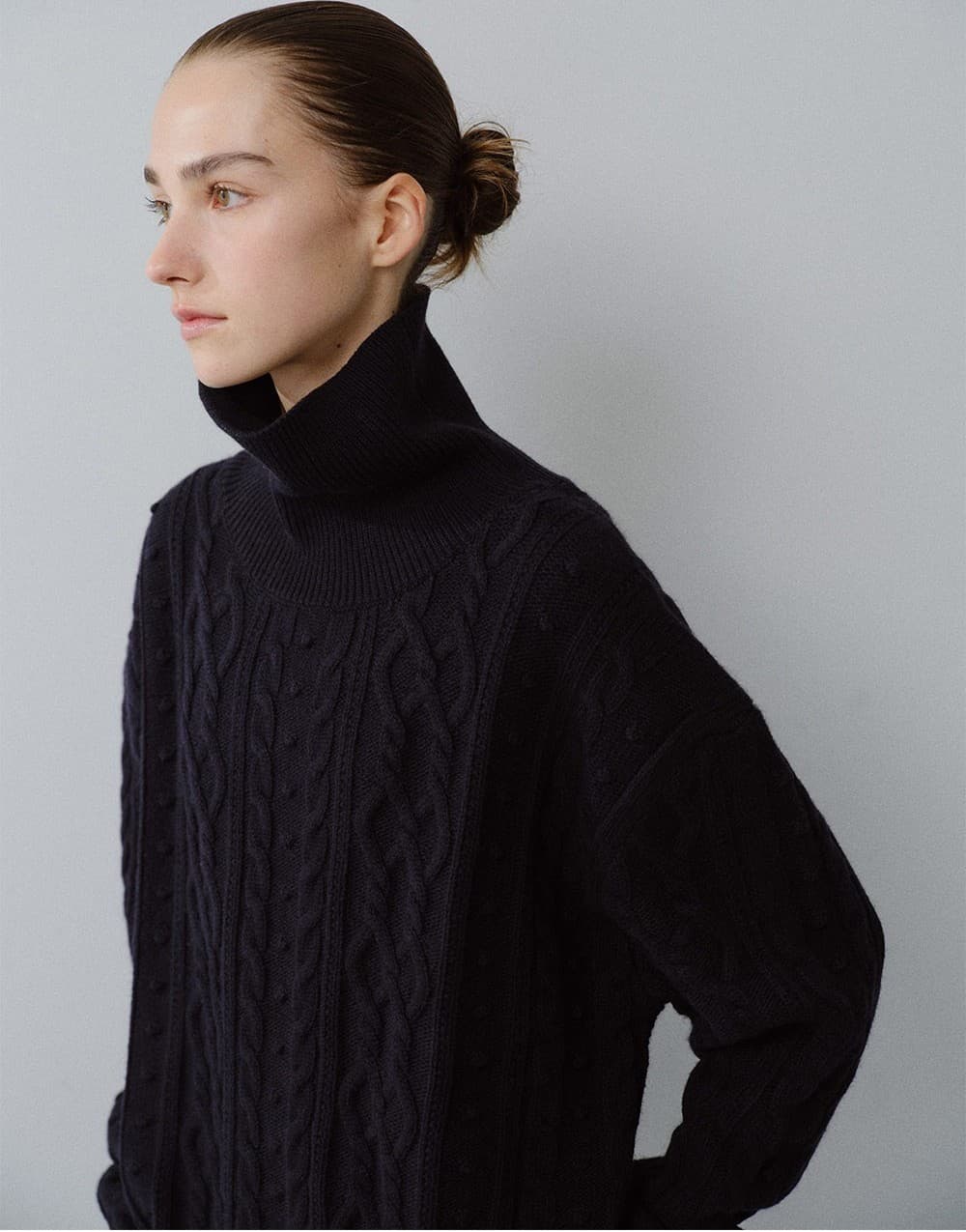 TFW CLASSIC FISHERMAN TURTLENECK KNIT TOP_D-NAVY — vue 5