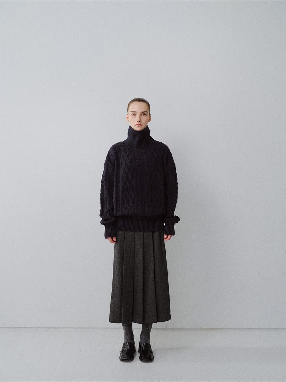 TFW CLASSIC FISHERMAN TURTLENECK KNIT TOP_D-NAVY — vue 6