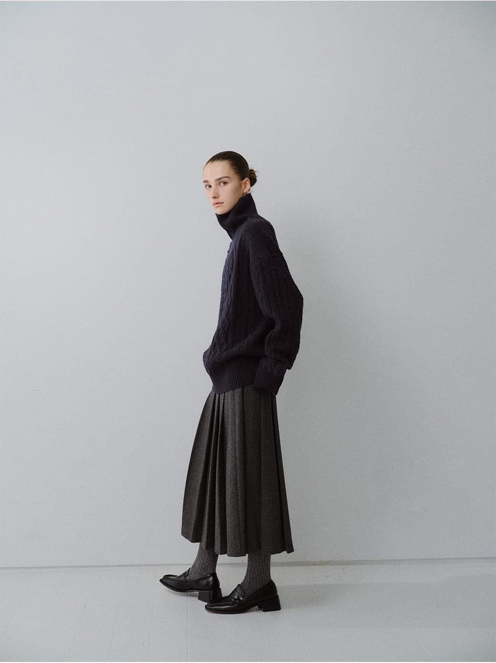 TFW CLASSIC FISHERMAN TURTLENECK KNIT TOP_D-NAVY — vue 11