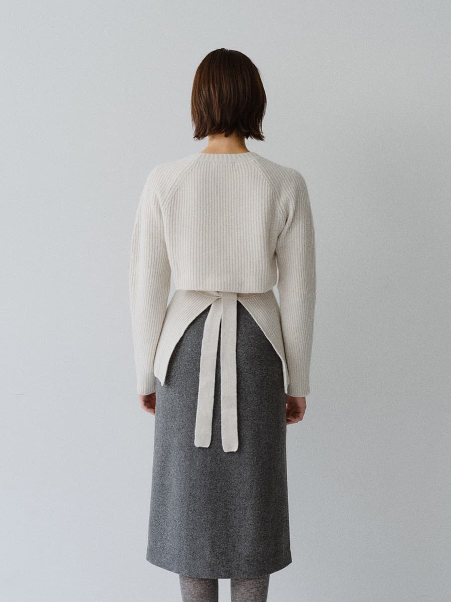 TFW MERINO WOOL BACK OPEN KNIT TOP_NATURAL GREY — vue 4
