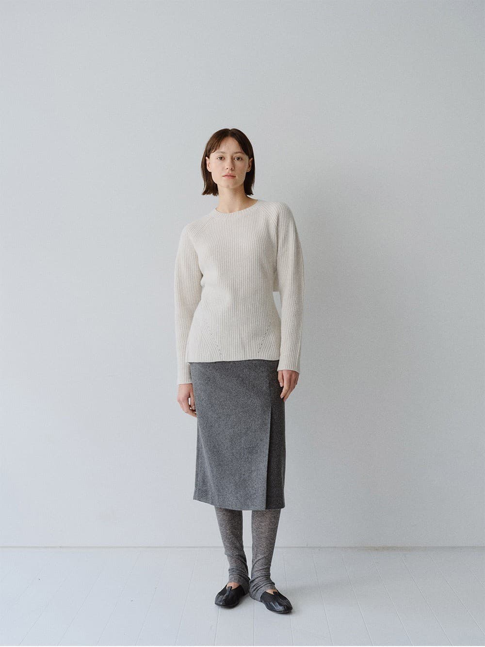 TFW MERINO WOOL BACK OPEN KNIT TOP_NATURAL GREY — vue 5
