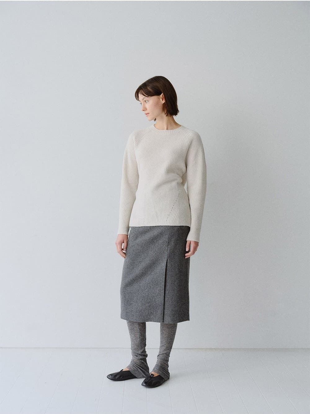 TFW MERINO WOOL BACK OPEN KNIT TOP_NATURAL GREY — vue 7