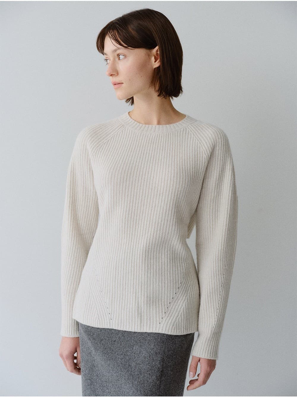 TFW MERINO WOOL BACK OPEN KNIT TOP_NATURAL GREY — vue 8