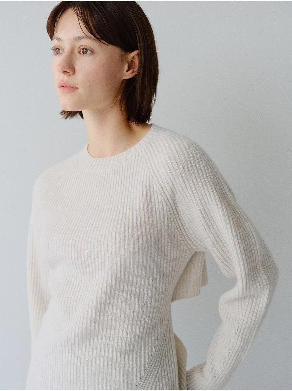 TFW MERINO WOOL BACK OPEN KNIT TOP_NATURAL GREY — vue 10