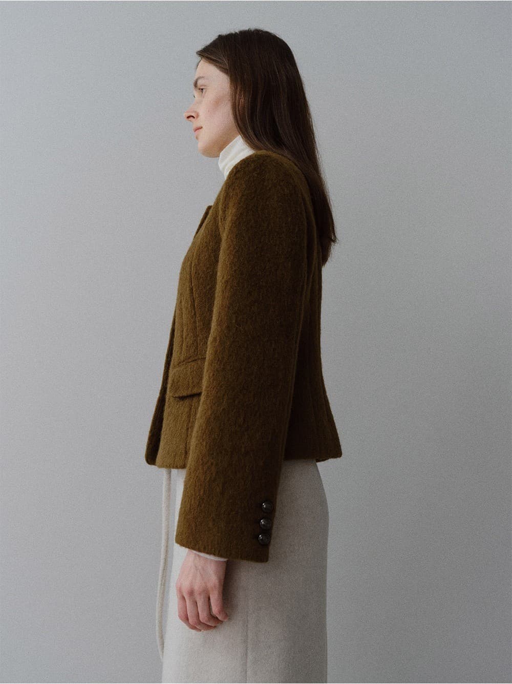 TFW ALPACA WOOL NO-COLLAR JACKET_BROWN — vue 11