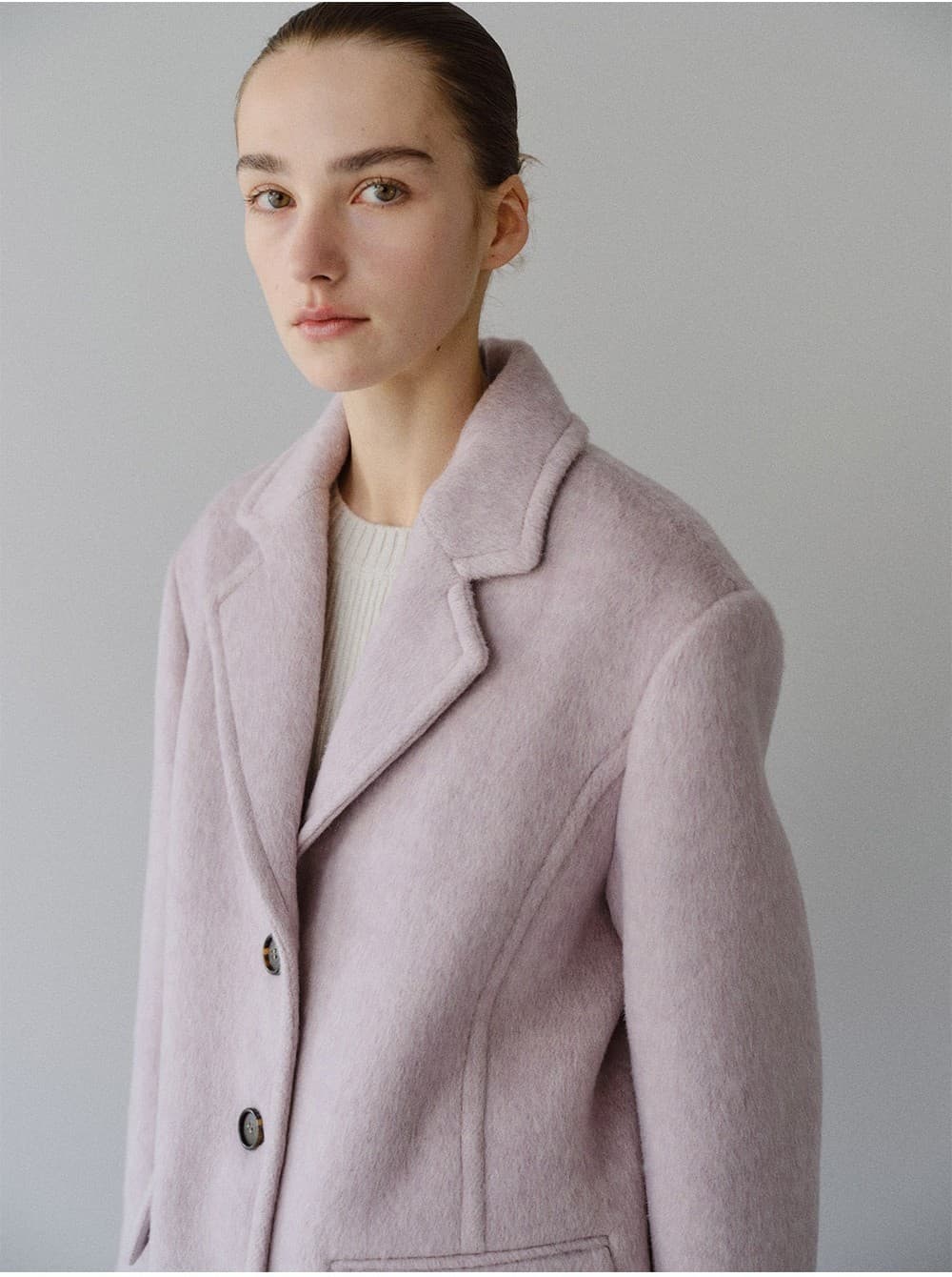 TFW 3BUTTON MELANGE WOOL BLAZER_LAVENDER — vue 6