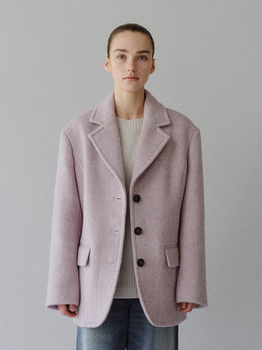 TFW 3BUTTON MELANGE WOOL BLAZER_LAVENDER — vue 1
