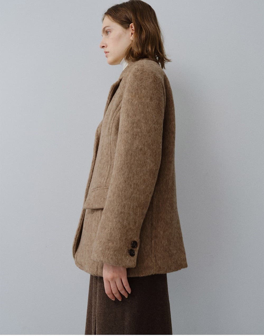 TFW 3BUTTON MELANGE WOOL BLAZER_BROWN — vue 8