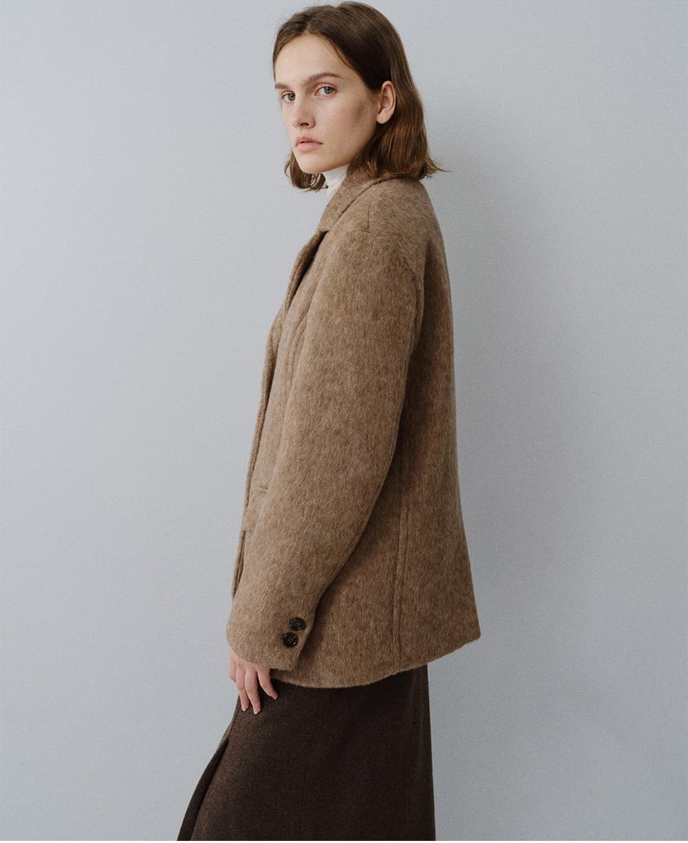 TFW 3BUTTON MELANGE WOOL BLAZER_BROWN — vue 9