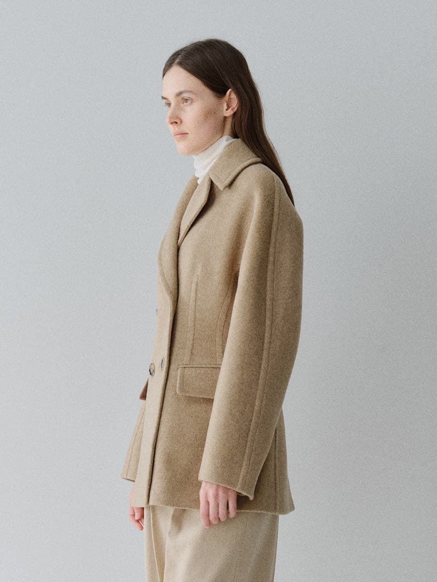TFW WOOL DOUBLE LINE HALF COAT_OATMEAL — vue 3
