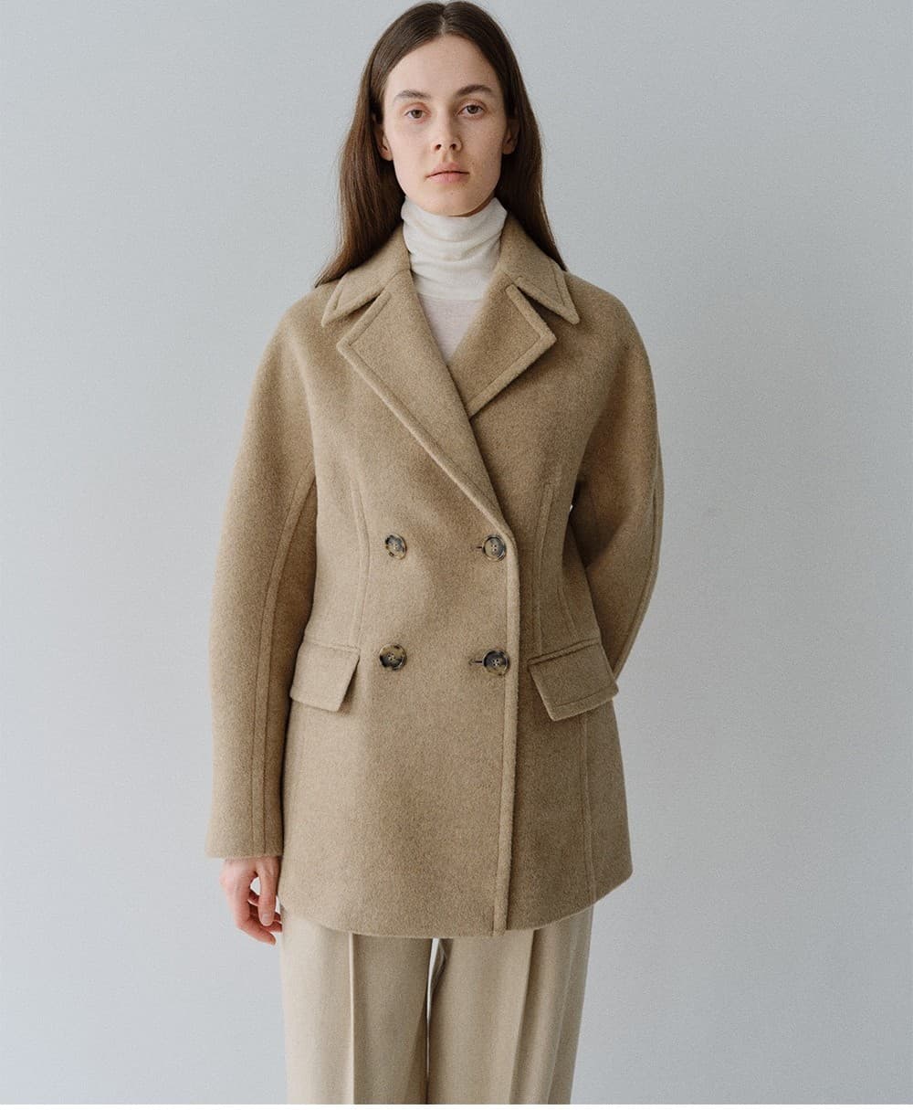 TFW WOOL DOUBLE LINE HALF COAT_OATMEAL — vue 7