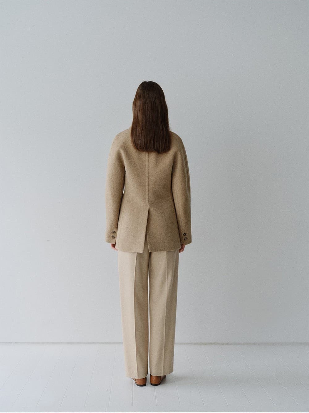 TFW WOOL DOUBLE LINE HALF COAT_OATMEAL — vue 11