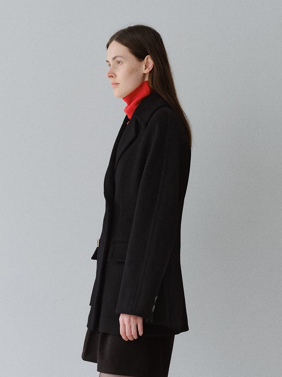 TFW WOOL DOUBLE LINE HALF COAT_BLACK — vue 2