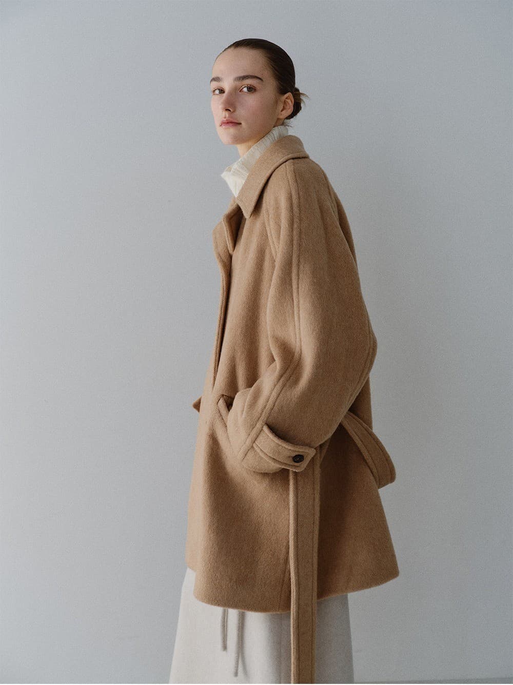 TFW RABBIT HAIR 3BUTTON HALF COAT_CAMEL — vue 5