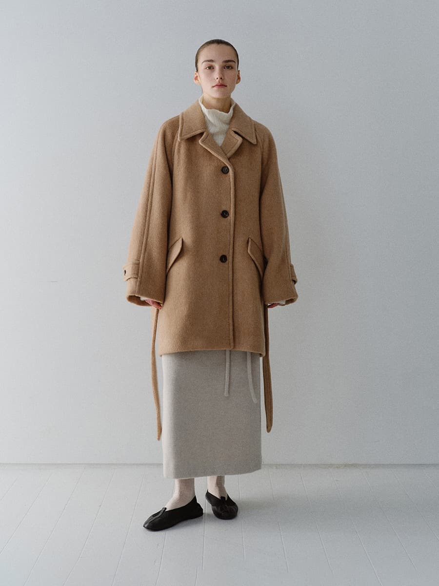 TFW RABBIT HAIR 3BUTTON HALF COAT_CAMEL — vue 1