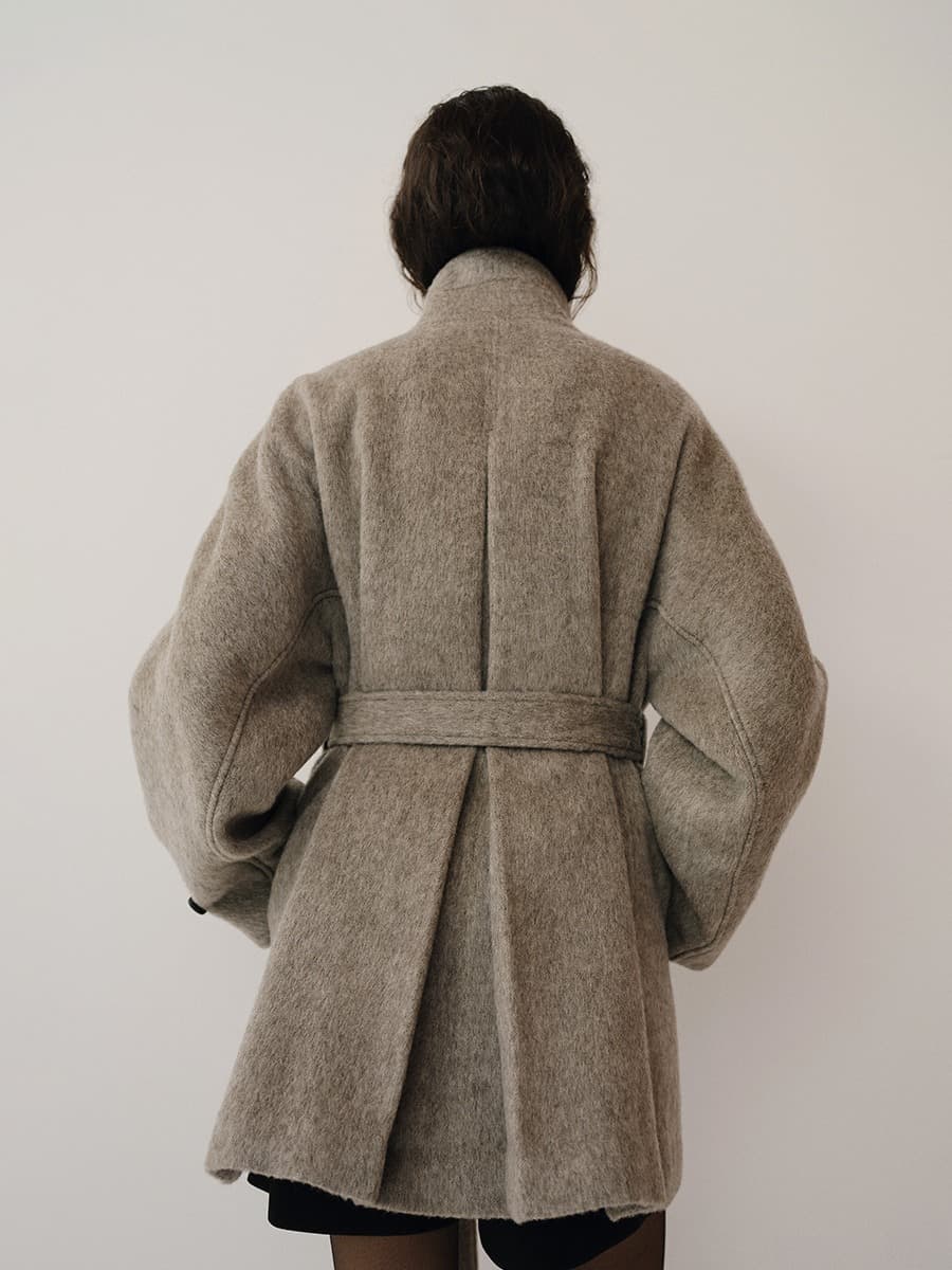 TFW YAK WOOL HIGH NECK HALF COAT_L-BROWN — vue 3
