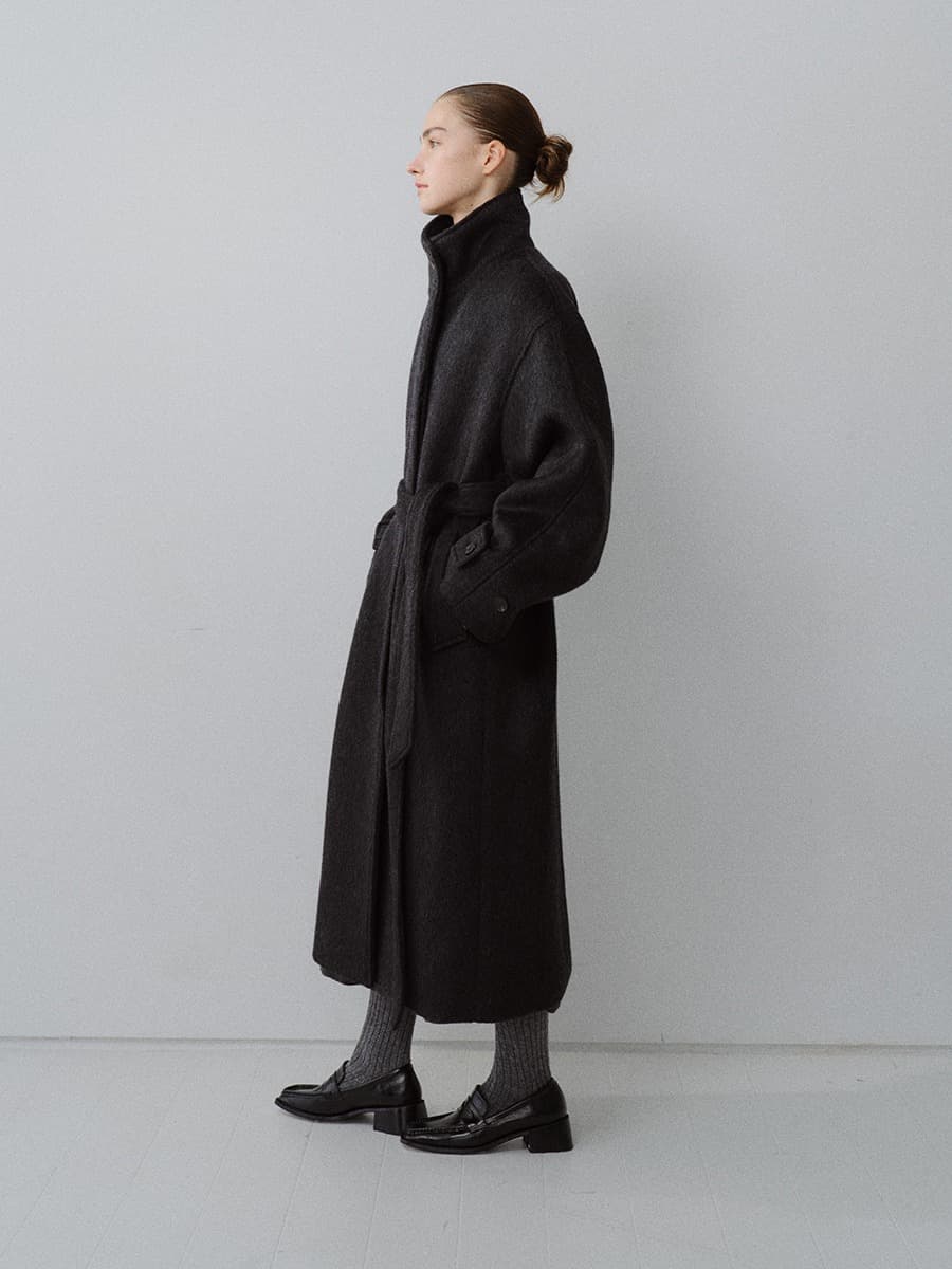 TFW YAK WOOL HIGH NECK COAT_CHARCOAL — vue 3