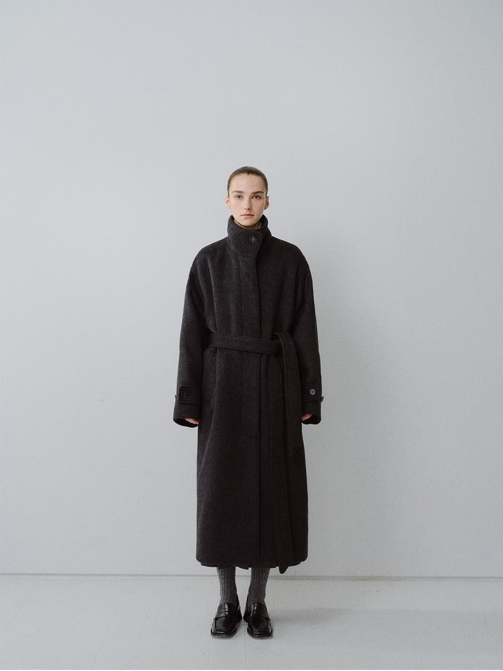 TFW YAK WOOL HIGH NECK COAT_CHARCOAL — vue 5