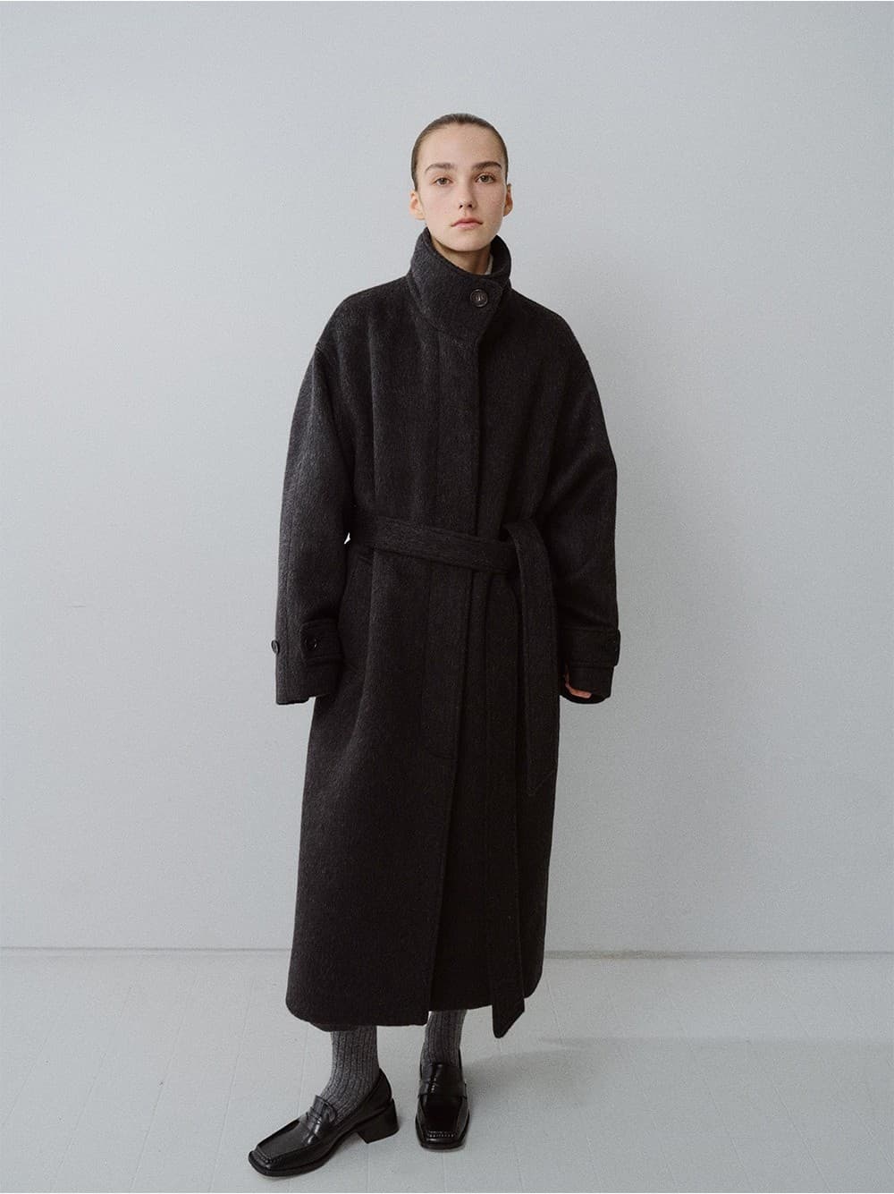 TFW YAK WOOL HIGH NECK COAT_CHARCOAL — vue 6