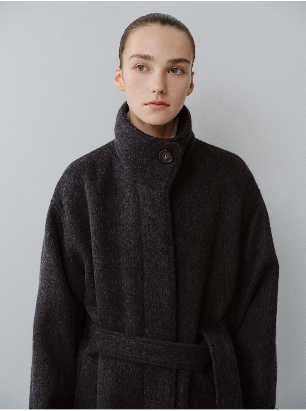 TFW YAK WOOL HIGH NECK COAT_CHARCOAL — vue 8