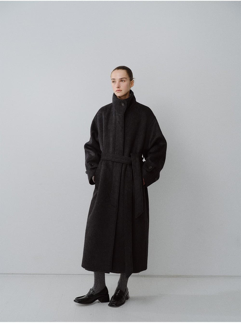TFW YAK WOOL HIGH NECK COAT_CHARCOAL — vue 9