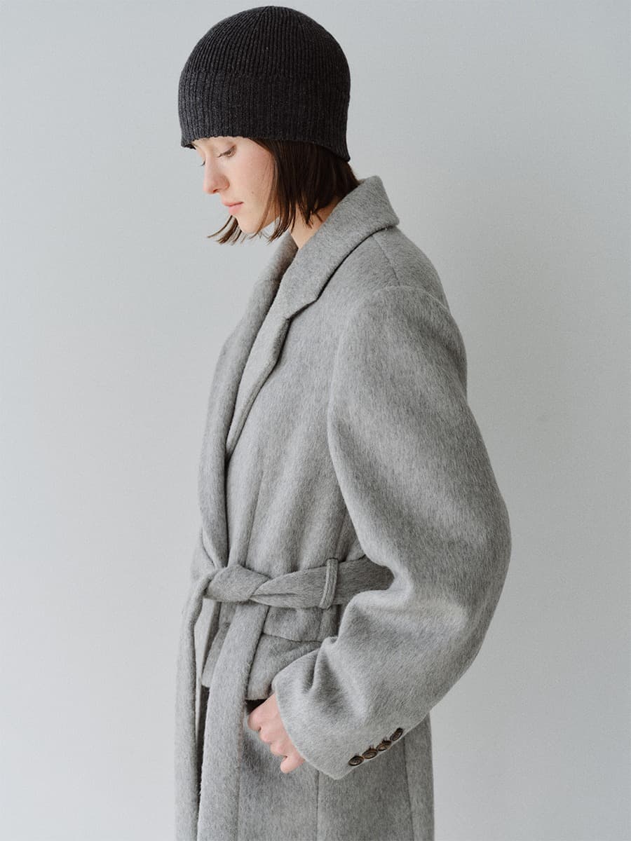 TFW PREMIUM WOOL100 DOUBLE LONG COAT_L-GREY — vue 2