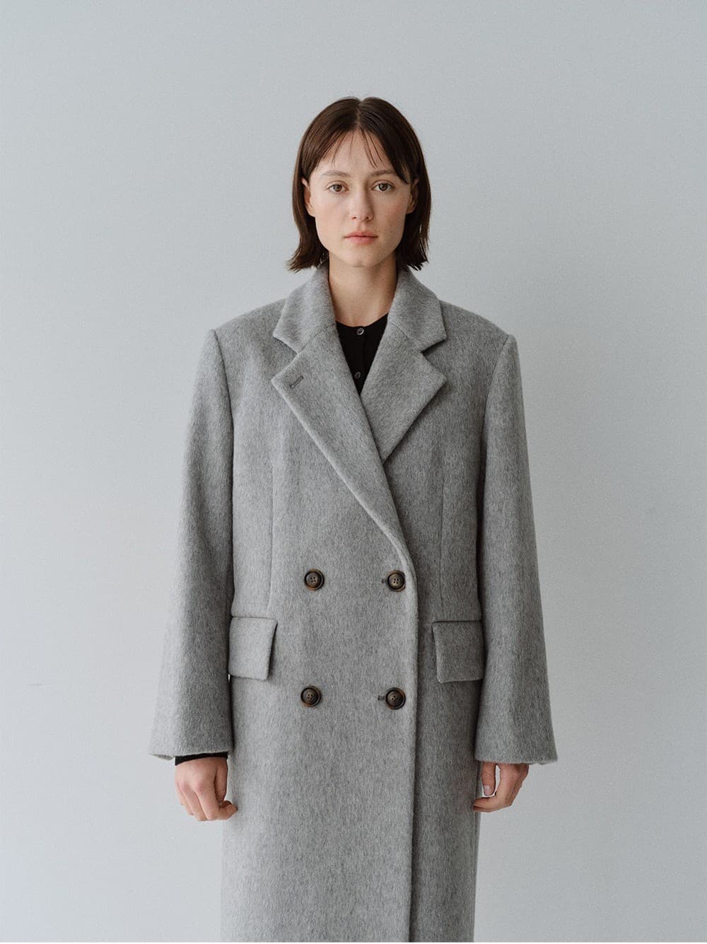 TFW PREMIUM WOOL100 DOUBLE LONG COAT_L-GREY — vue 5