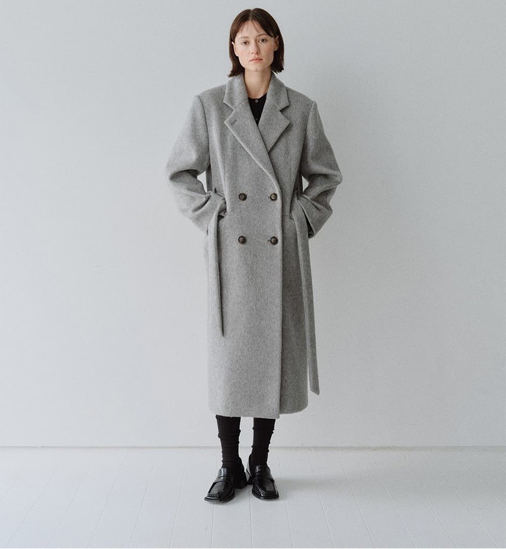 TFW PREMIUM WOOL100 DOUBLE LONG COAT_L-GREY — vue 11