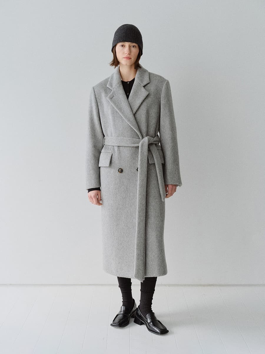 TFW PREMIUM WOOL100 DOUBLE LONG COAT_L-GREY — vue 1