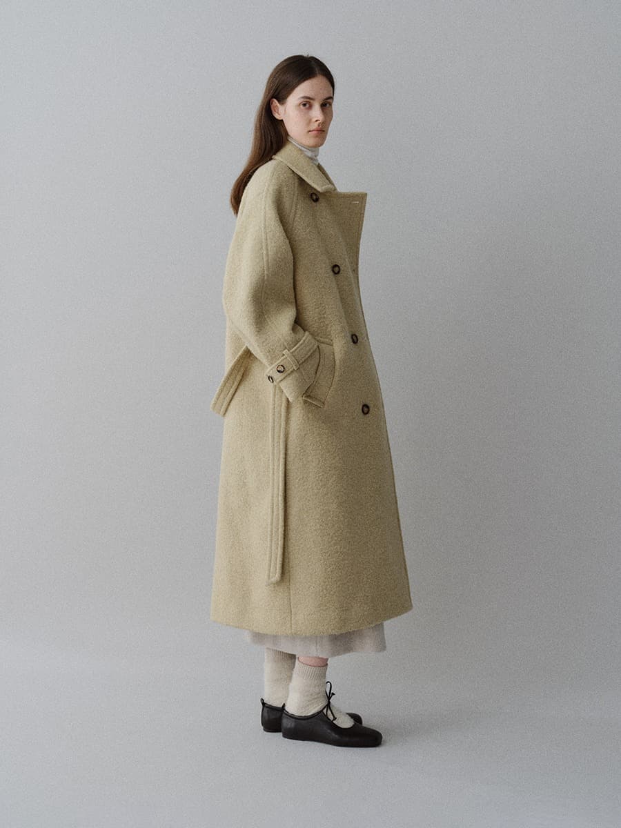 TFW SURI ALPACA BOUCLE DOUBLE COAT_BEIGE — vue 2