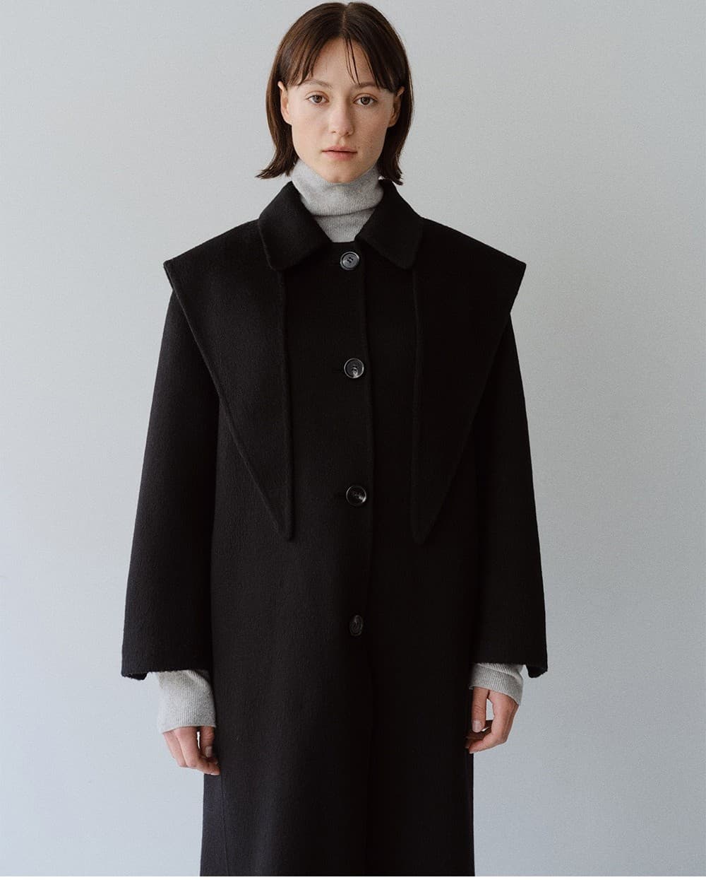 TFF PREMIUM WOOL SINGLE HOODED COAT_BLACK — vue 5