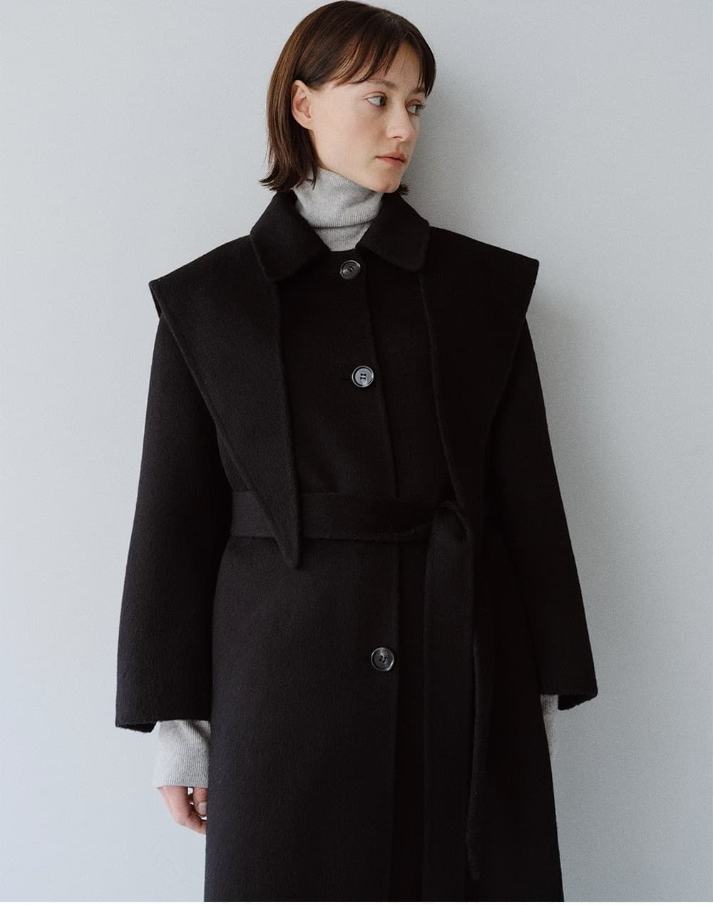 TFF PREMIUM WOOL SINGLE HOODED COAT_BLACK — vue 10