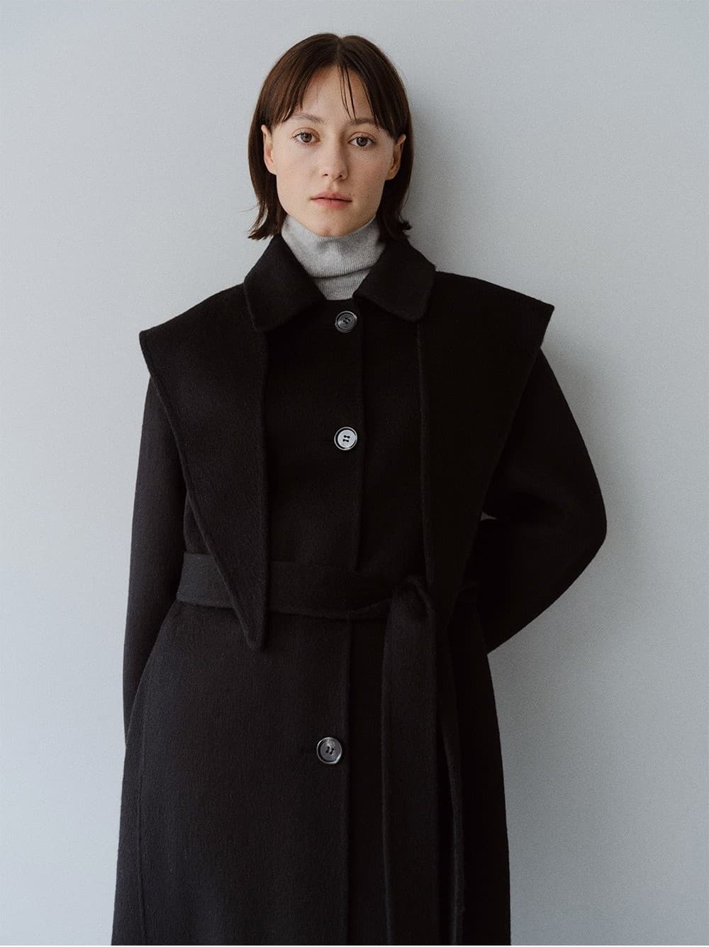 TFF PREMIUM WOOL SINGLE HOODED COAT_BLACK — vue 11