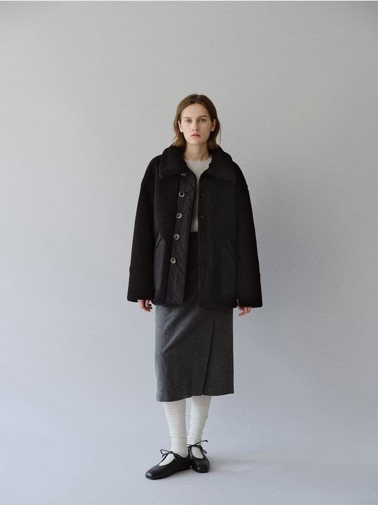 TFW REVERSIBLE PUFFER ECO-SHEARING COAT_BLACK — vue 5