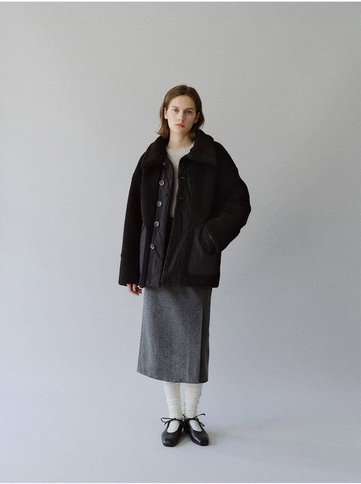 TFW REVERSIBLE PUFFER ECO-SHEARING COAT_BLACK — vue 7