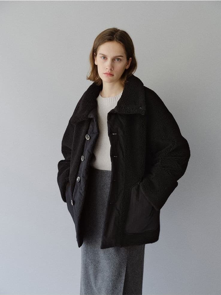 TFW REVERSIBLE PUFFER ECO-SHEARING COAT_BLACK — vue 11