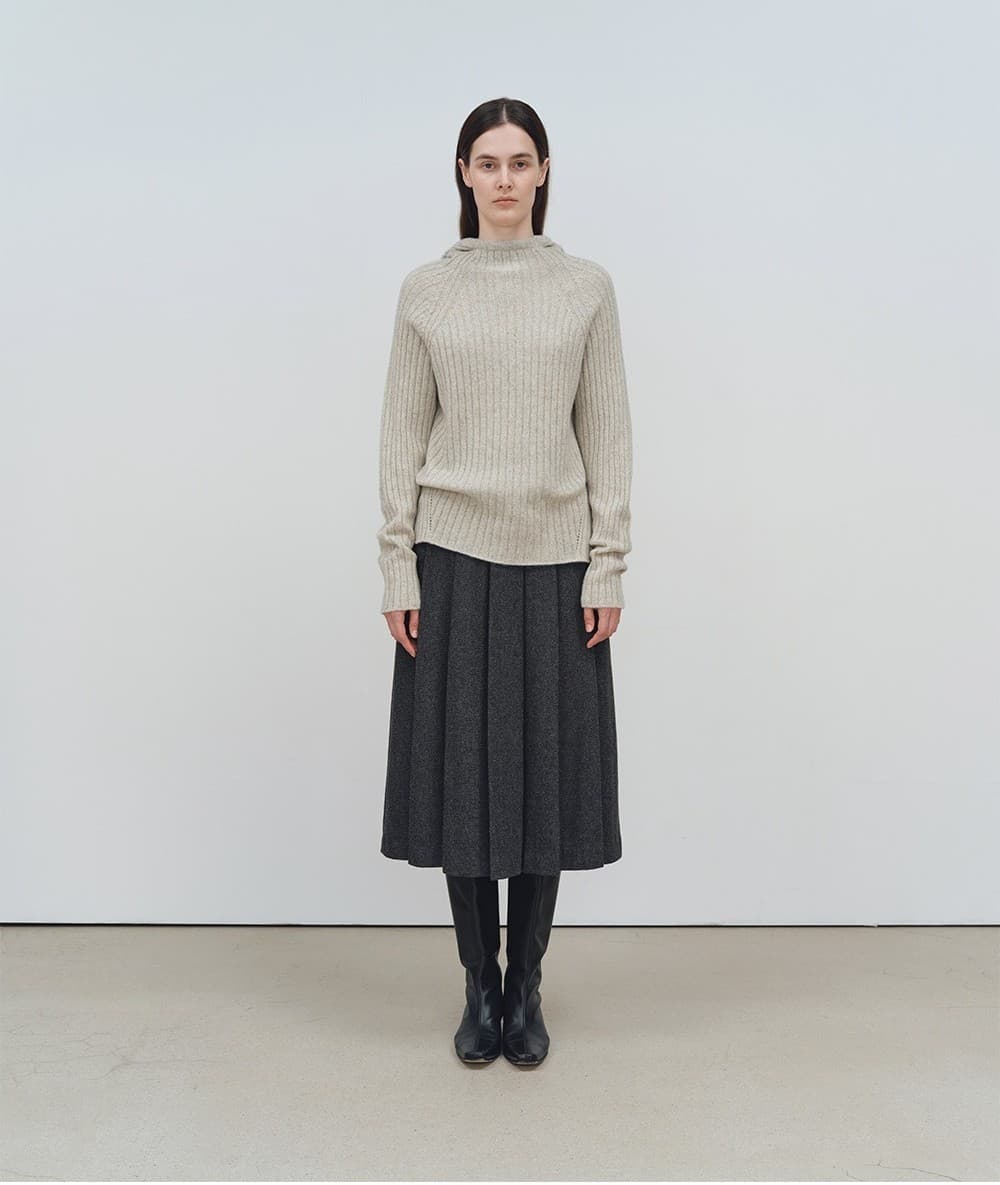 TFW WOOL HOODED RIBBED KNIT TOP_GREY — vue 7