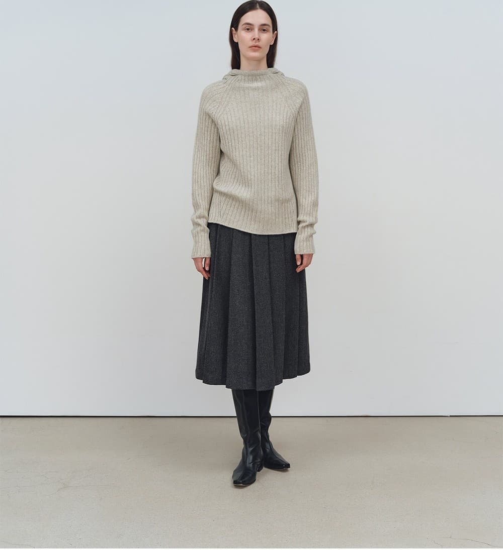 TFW WOOL HOODED RIBBED KNIT TOP_GREY — vue 8