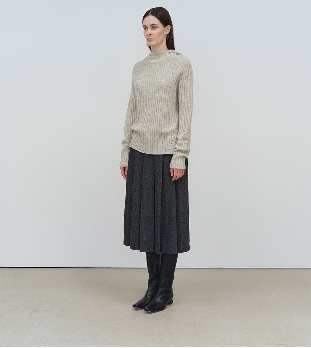 TFW WOOL HOODED RIBBED KNIT TOP_GREY — vue 11