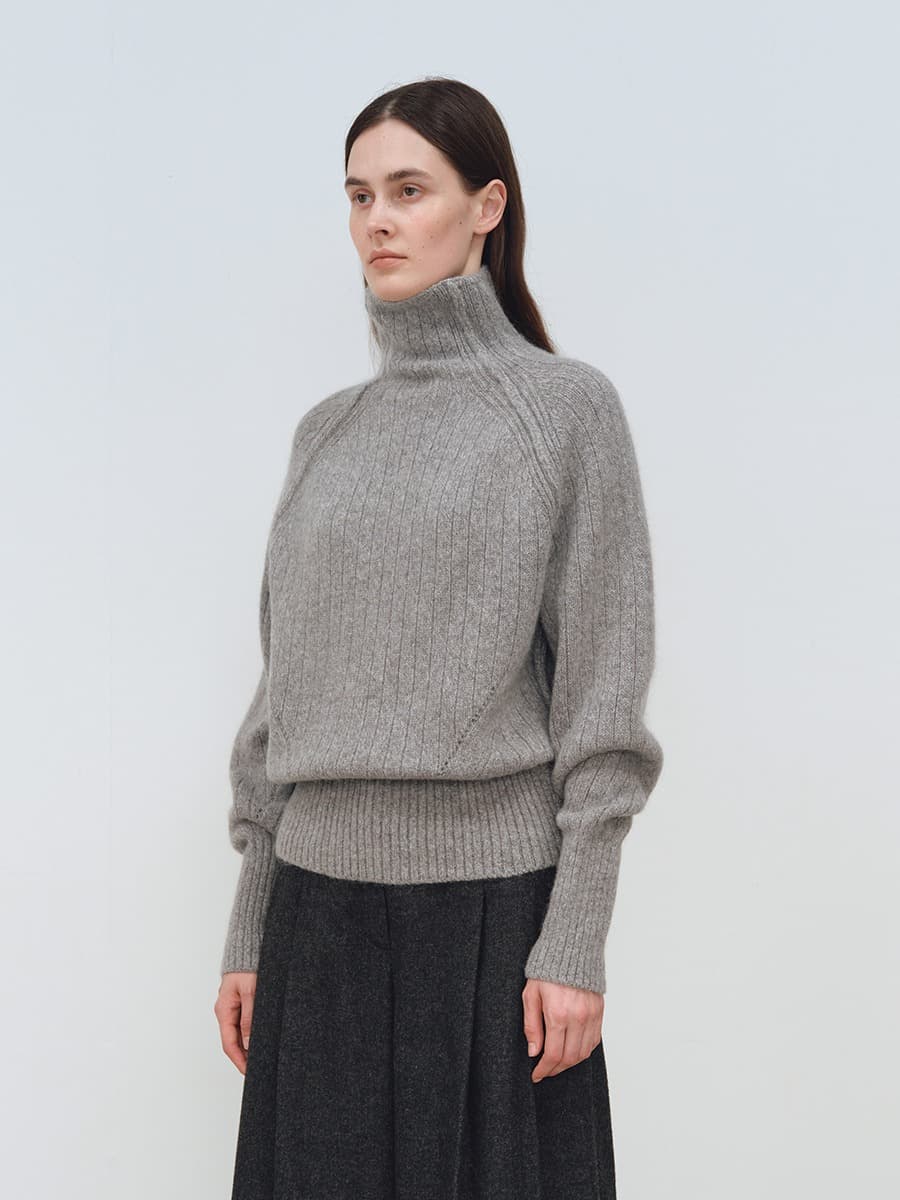 TFW KID MOHAIR TURTLENECK KNIT TOP_GREY — vue 2