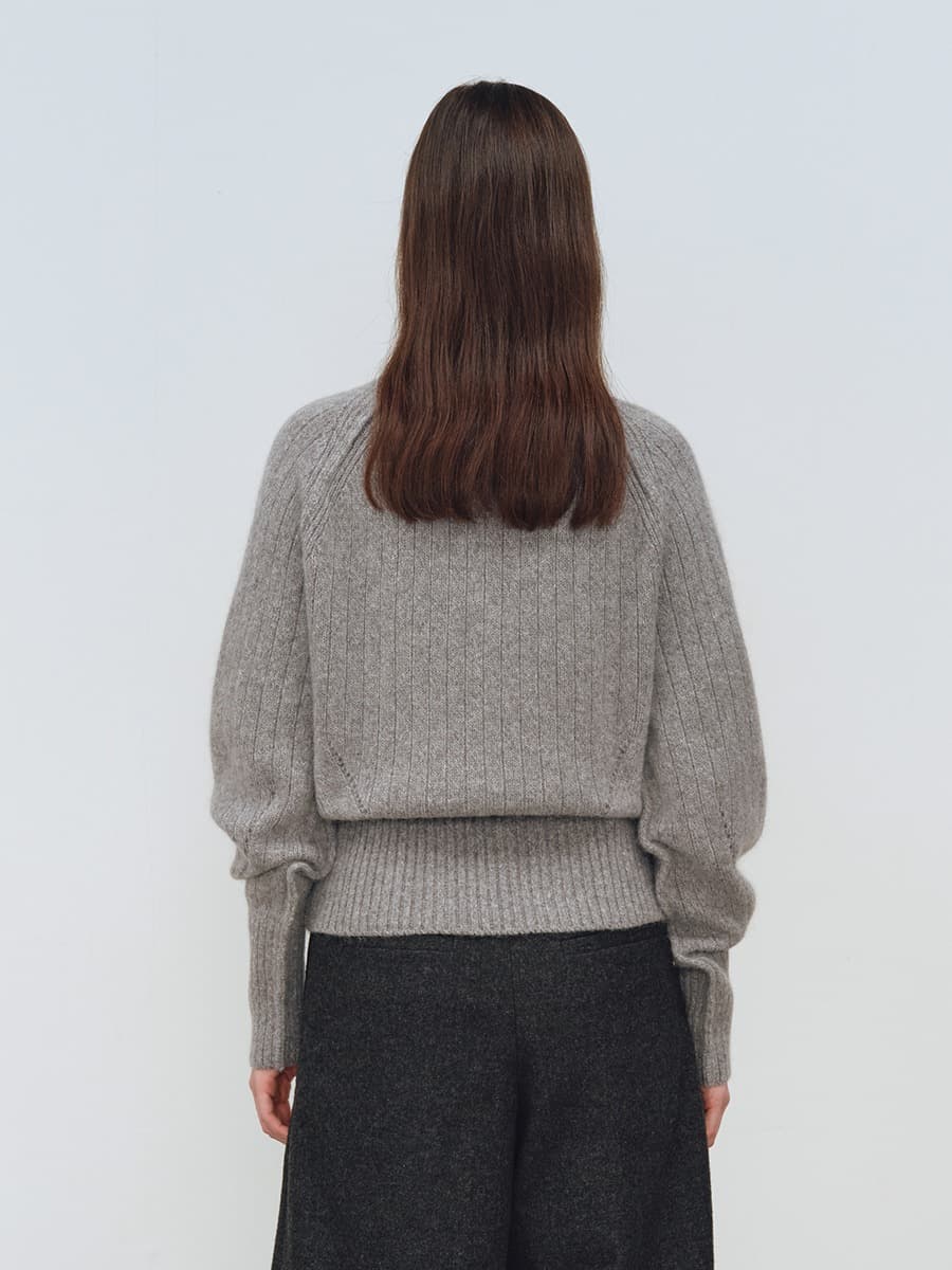 TFW KID MOHAIR TURTLENECK KNIT TOP_GREY — vue 3