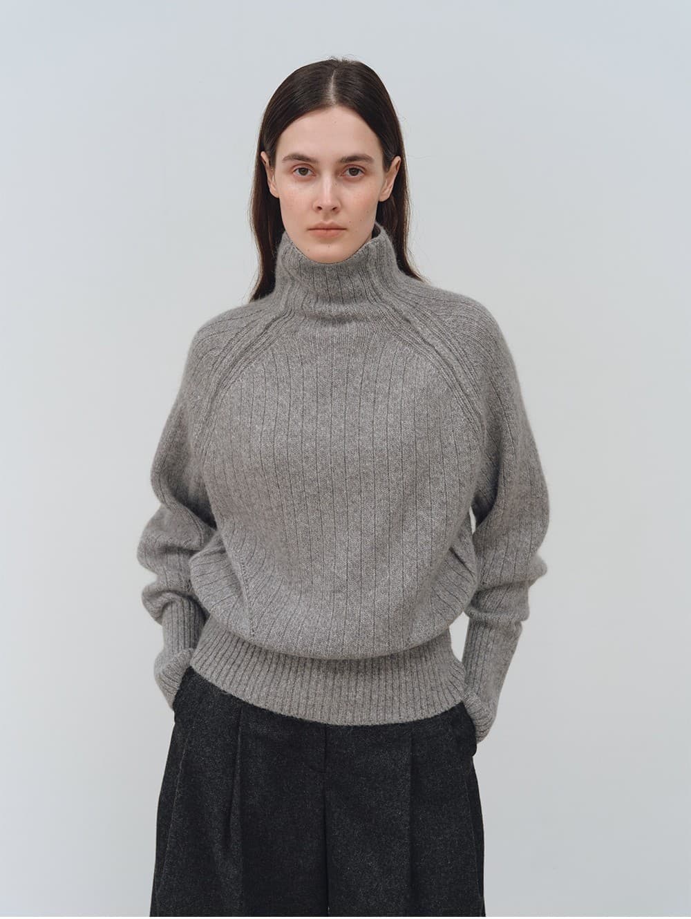 TFW KID MOHAIR TURTLENECK KNIT TOP_GREY — vue 7