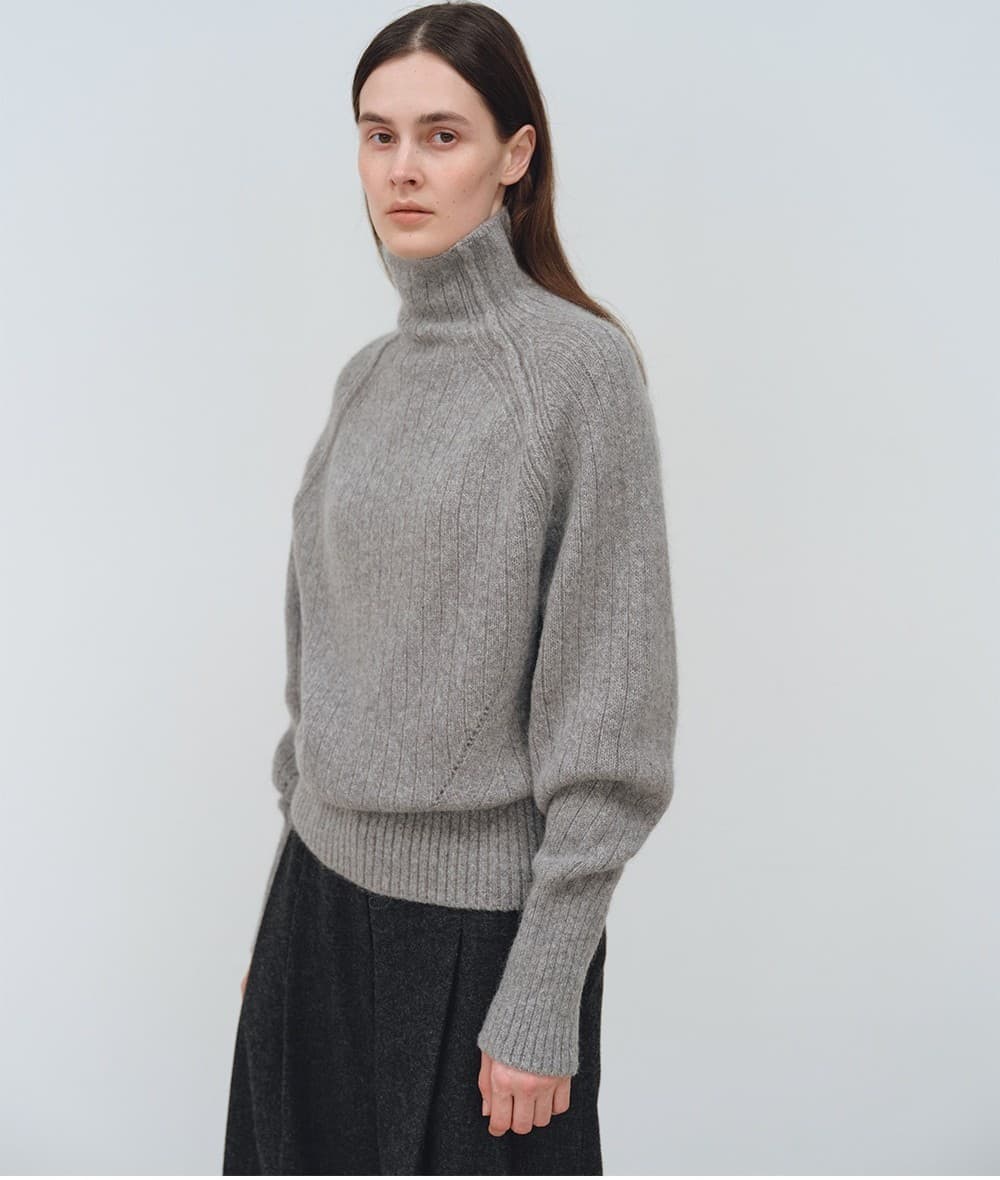 TFW KID MOHAIR TURTLENECK KNIT TOP_GREY — vue 9