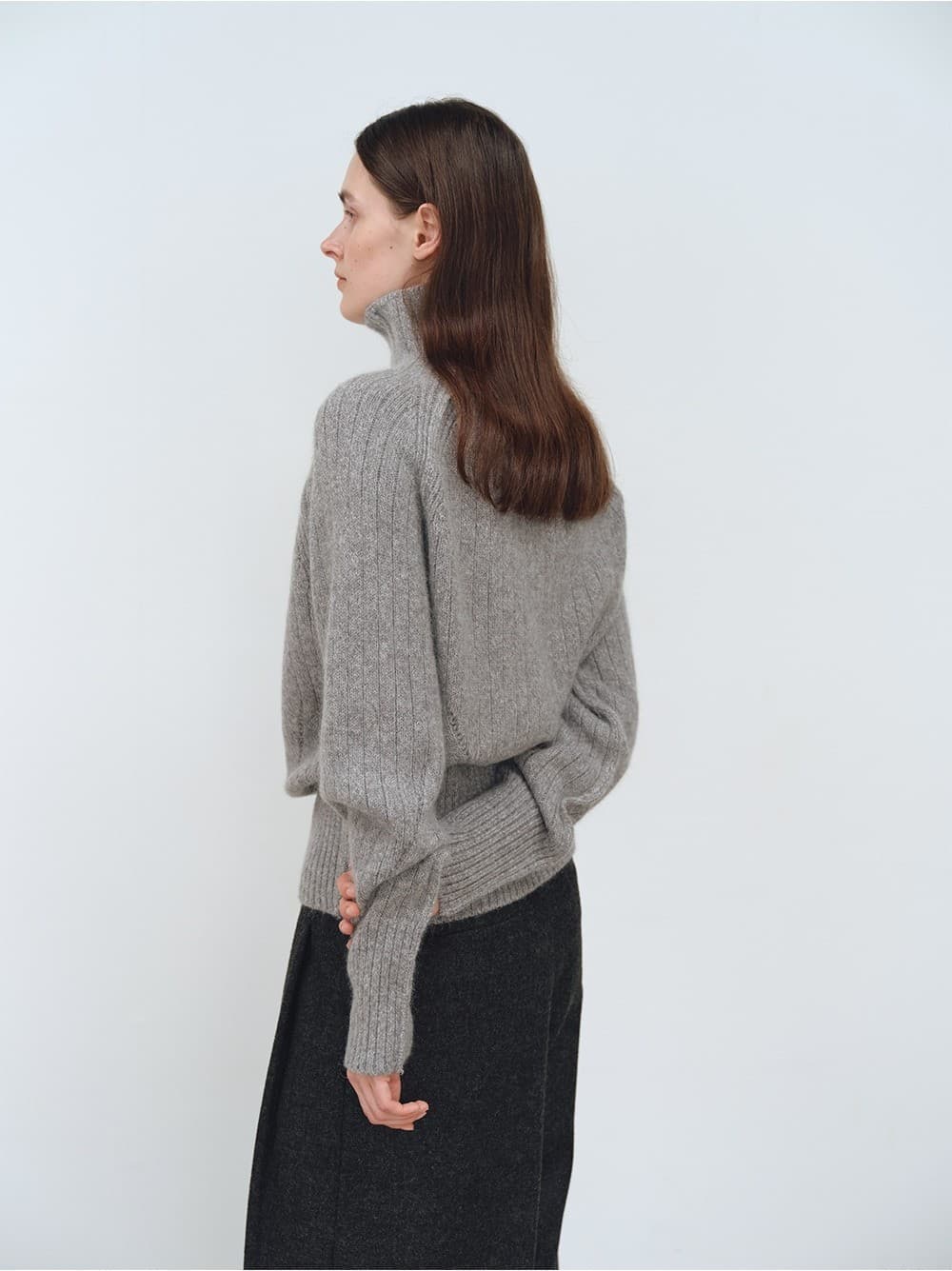 TFW KID MOHAIR TURTLENECK KNIT TOP_GREY — vue 11