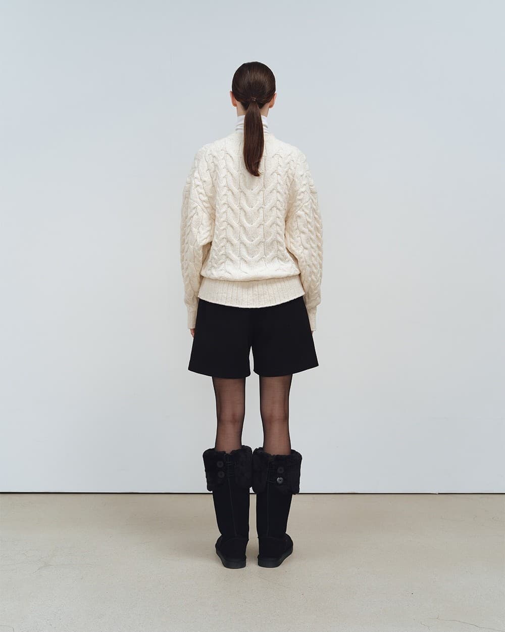 TFW WOOL BOUCLE CABLE KNIT TOP_IVORY — vue 8
