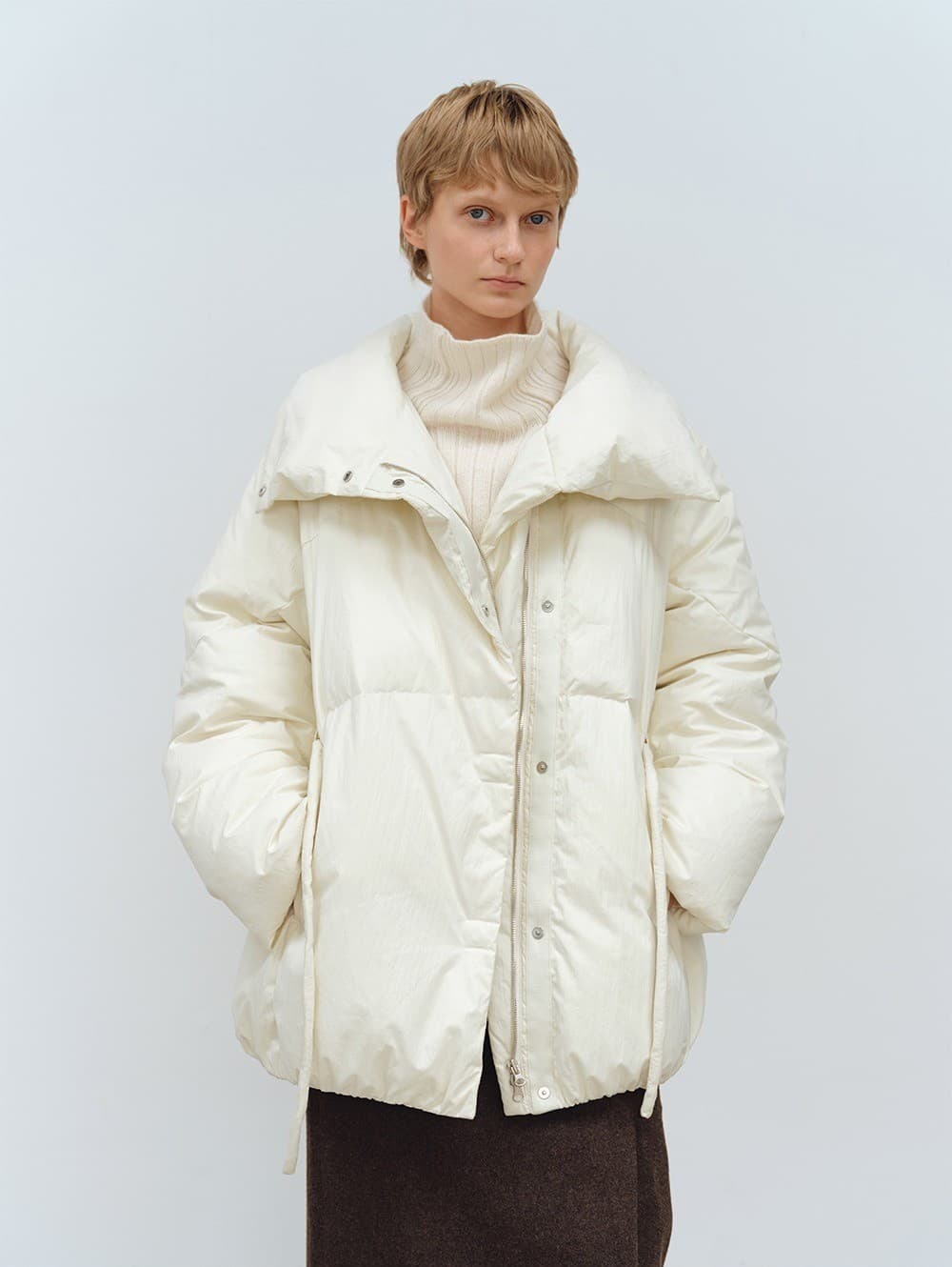 TFW HIGH NECK DIVIDED GOOSE DOWN_CREAM — vue 5