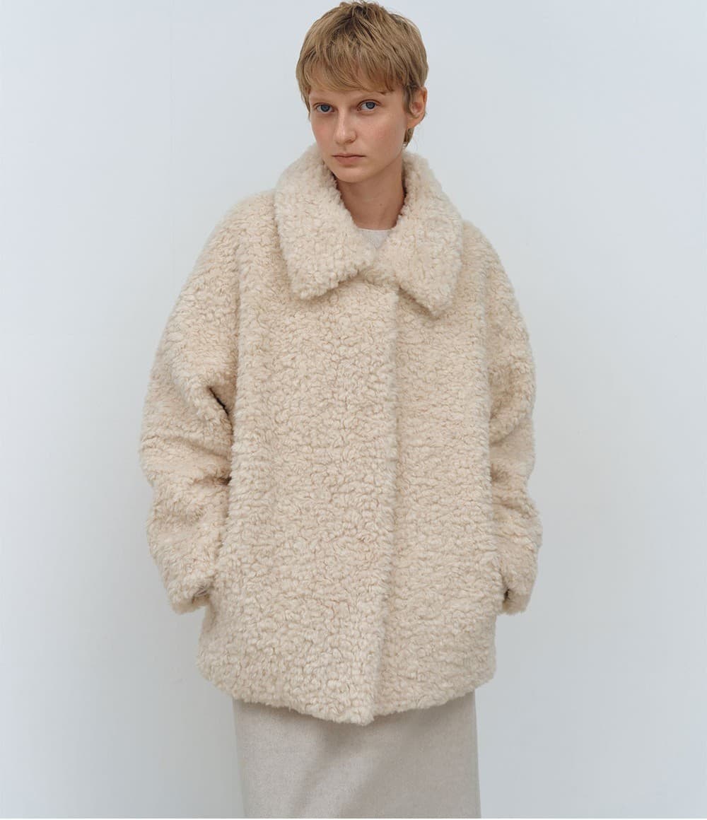 TFW COLLAR FLUFFY SHEARING JACKET_IVORY — vue 5