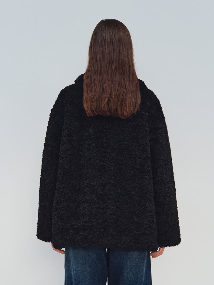 TFW COLLAR FLUFFY SHEARING JACKET_BLACK — vue 3