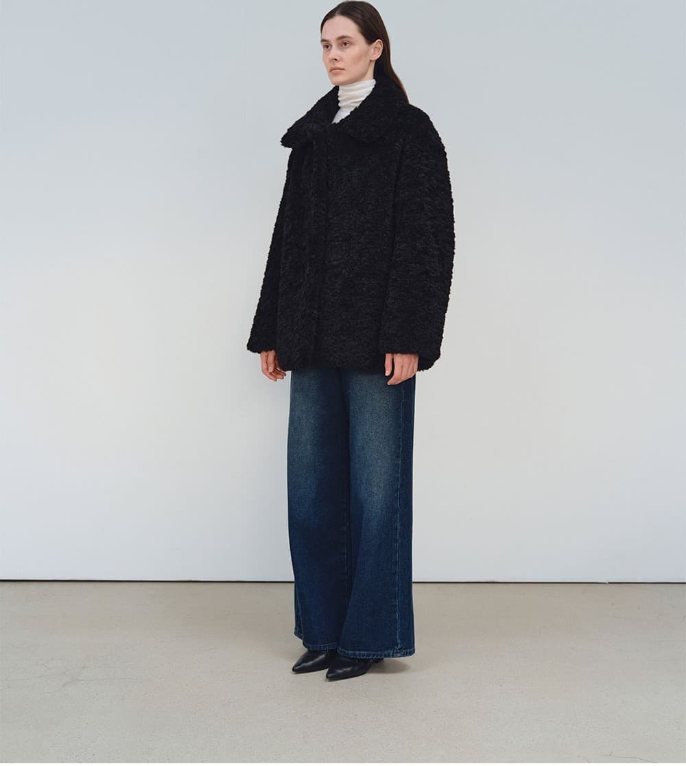 TFW COLLAR FLUFFY SHEARING JACKET_BLACK — vue 9